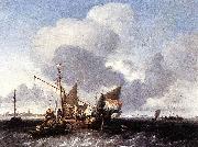 Ludolf Bakhuizen Ships on the Zuiderzee before the Fort of Naarden oil painting on canvas
